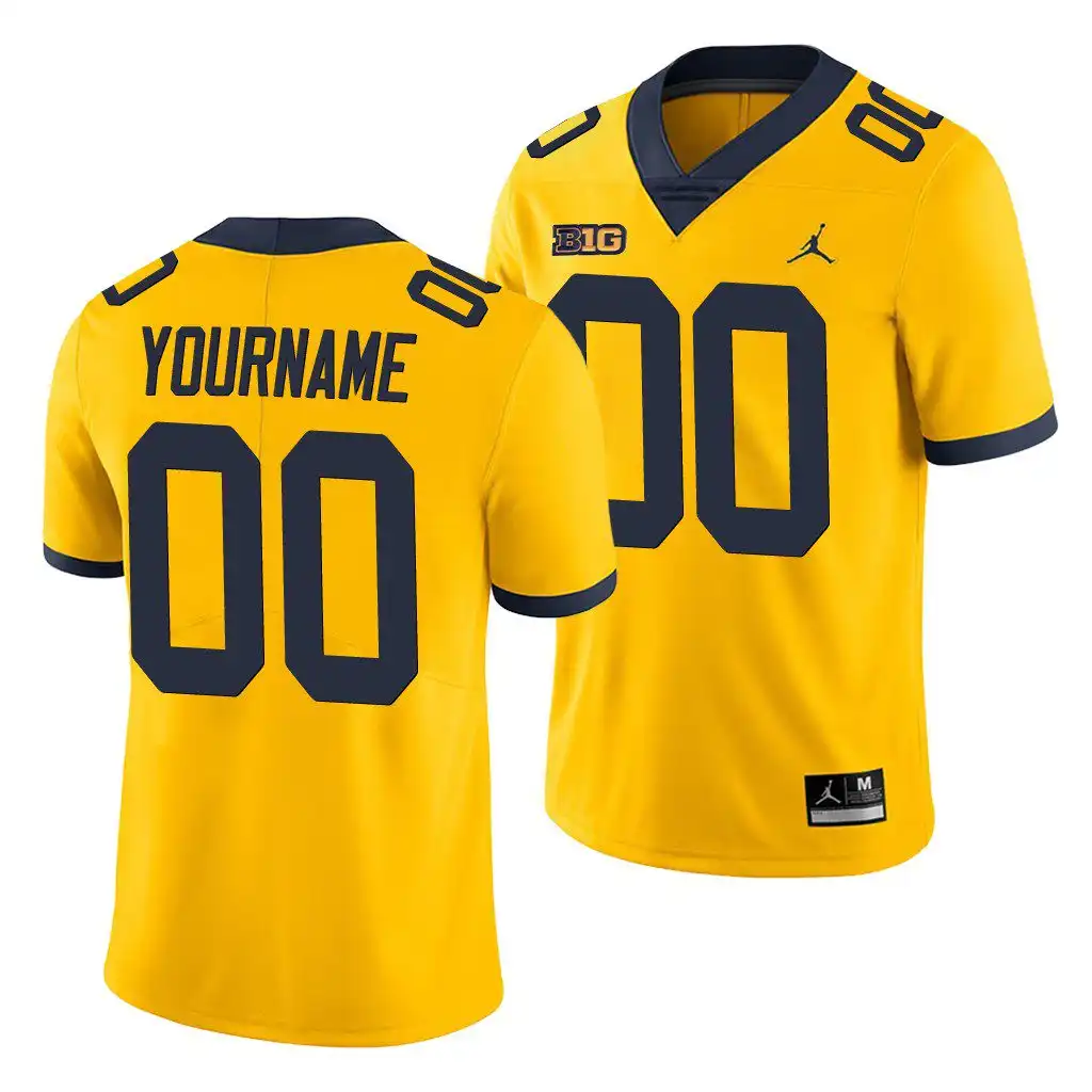 Michigan Wolverines Men's Custom #00 Game Yellow College Football Jersey 2415FSPW8