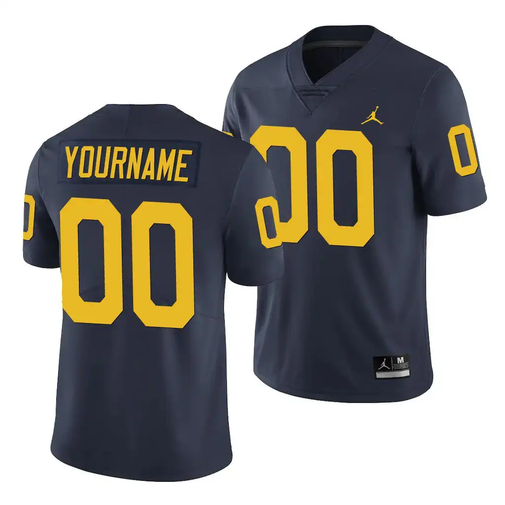 Michigan Wolverines Men's Custom #00 Limited Navy College Football Jersey 2415CKCA1