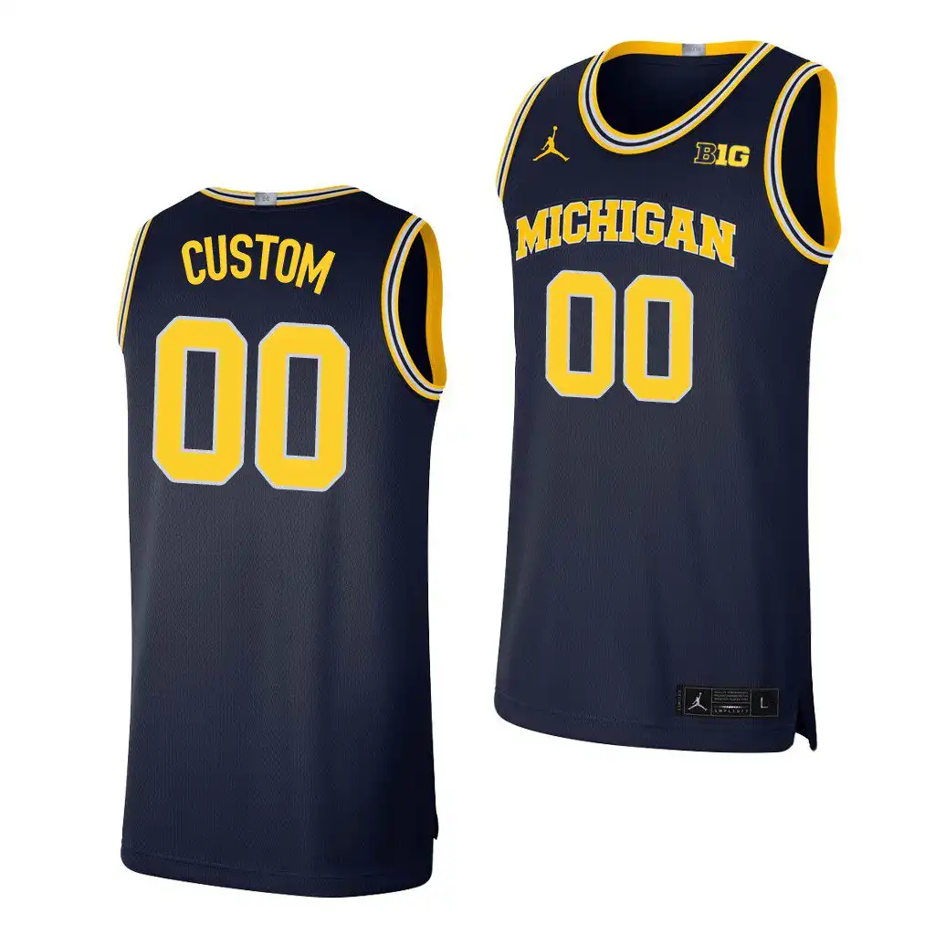 Michigan Wolverines Men's Custom #00 Navy Limited College Basketball Jersey 2415VZQO1