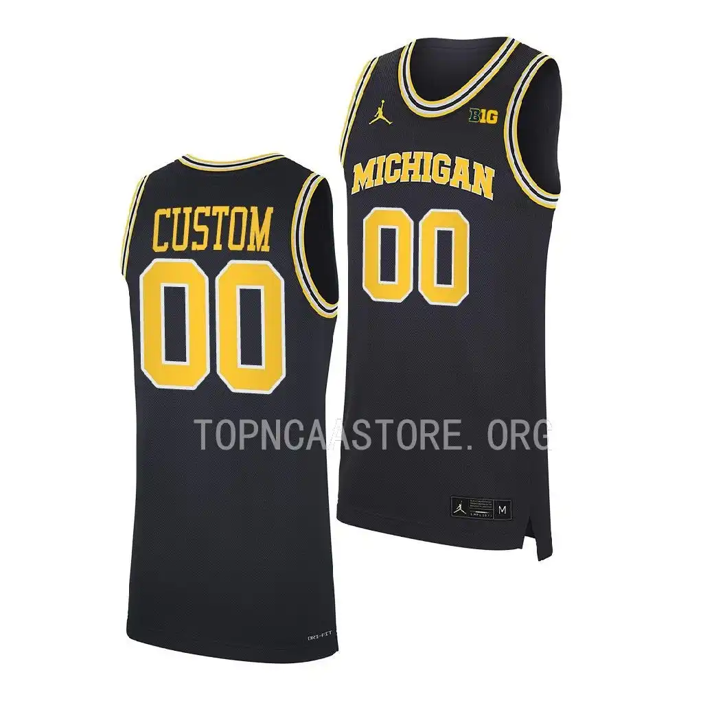 Michigan Wolverines Men's Custom #00 Replica Navy 2022-23 College Basketball Jersey 2415OMAK6