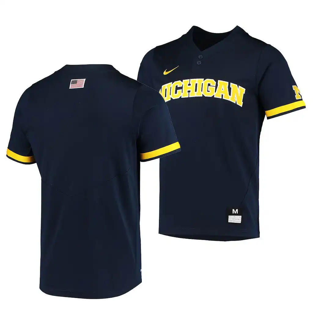 Michigan Wolverines Men's Custom #00 Replica Navy College Baseball Jersey 2415BVBL2