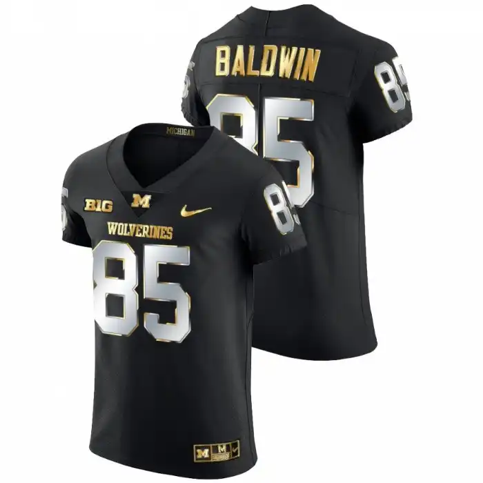 Michigan Wolverines Men's Daylen Baldwin #85 Black Golden Edition Elite 2021-22 College Football Jersey 2415JFTR0