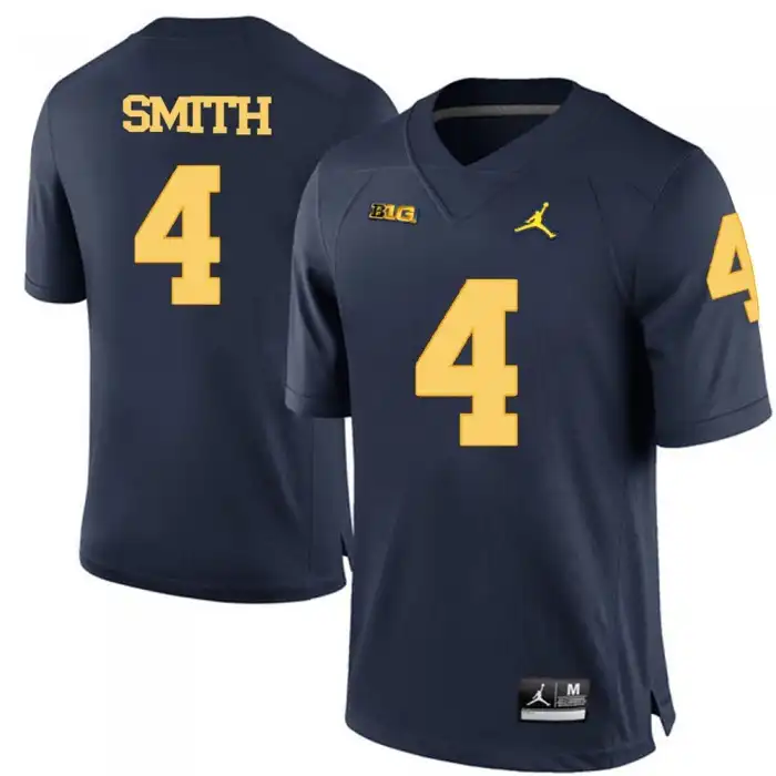 Michigan Wolverines Men's De'Veon Smith #4 Blue Navy College Football Jersey 2415WRCS6