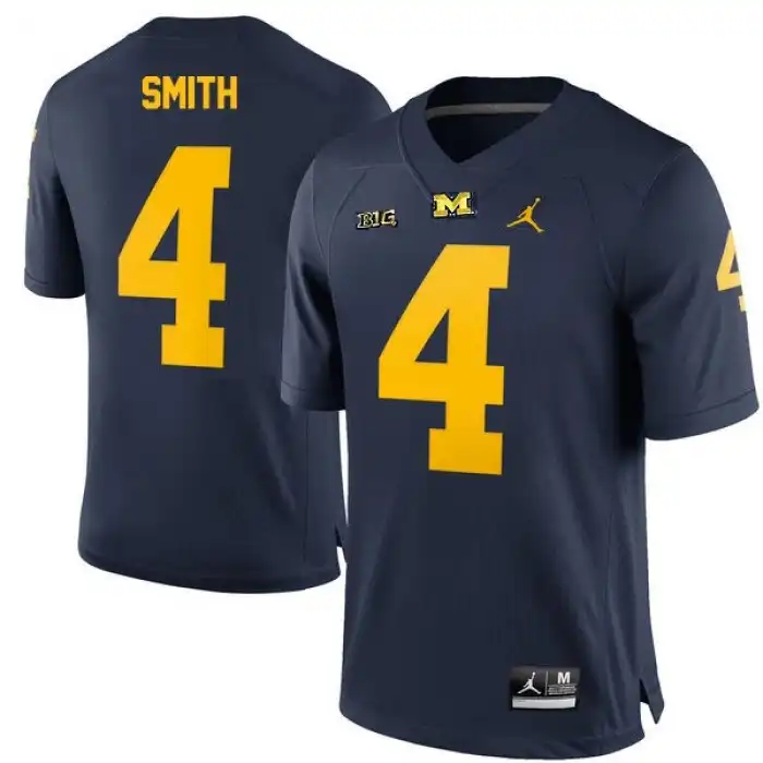 Michigan Wolverines Men's De'Veon Smith #4 Navy College Football Jersey 2415WCBD3