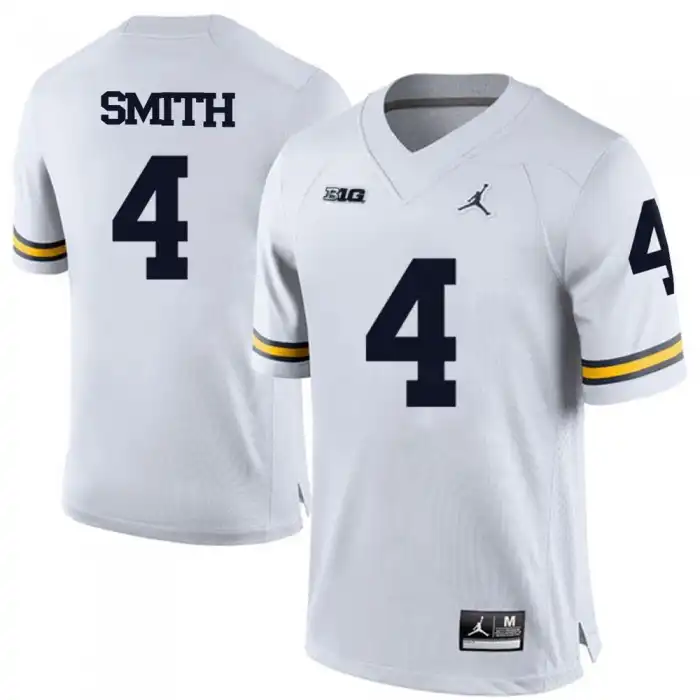 Michigan Wolverines Men's De'Veon Smith #4 White College Football Jersey 2415JRMA0