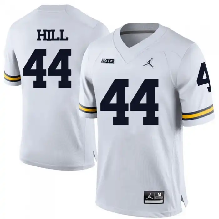 Michigan Wolverines Men's Delano Hill #44 White College Football Jersey 2415IHYE0