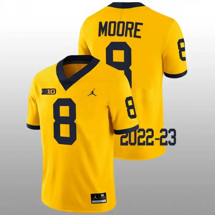 Michigan Wolverines Men's Derrick Moore #8 Maize Limited 2022-23 College Football Jersey 2415DVOO0