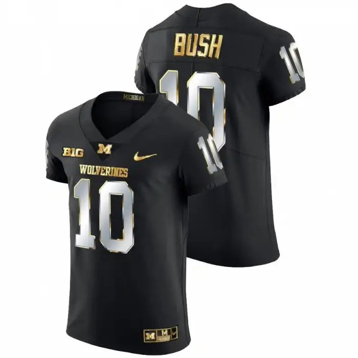 Michigan Wolverines Men's Devin Bush #10 Alumni NFL Black Golden Edition College Football Jersey 2415JGIX0