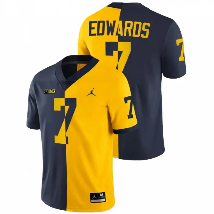 Michigan Wolverines Men's Donovan Edwards #7 Navy 2021-22 Split Edition Maize College Football Jersey 2415IRIN7