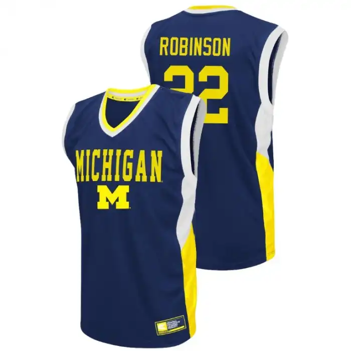 Michigan Wolverines Men's Duncan Robinson #22 Fadeaway Blue College Basketball Jersey 2415XMXL5