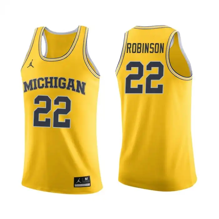 Michigan Wolverines Men's Duncan Robinson #22 Maize College Basketball Jersey 2415PRKG3