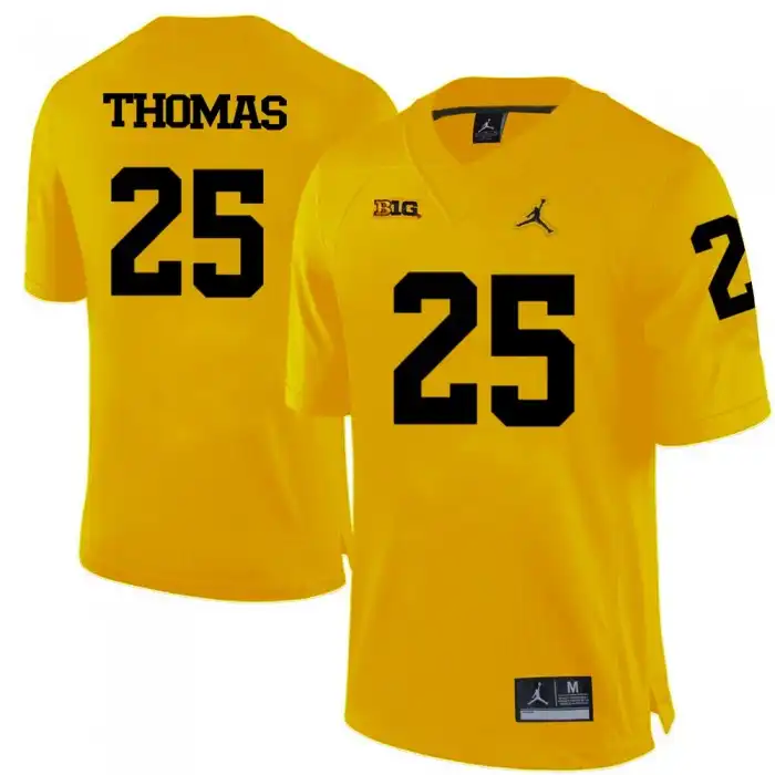 Michigan Wolverines Men's Dymonte Thomas #25 Yellow College Football Jersey 2415WFIP2