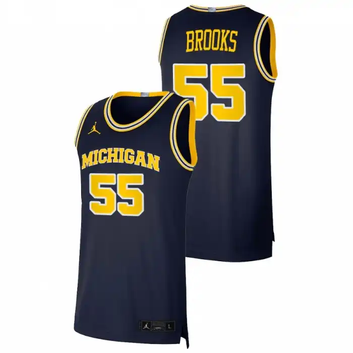 Michigan Wolverines Men's Eli Brooks #55 Navy 2021 Swingman Dri-FIT College Basketball Jersey 2415IWYT0