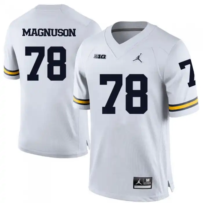 Michigan Wolverines Men's Erik Magnuson #78 White College Football Jersey 2415ZGVY1