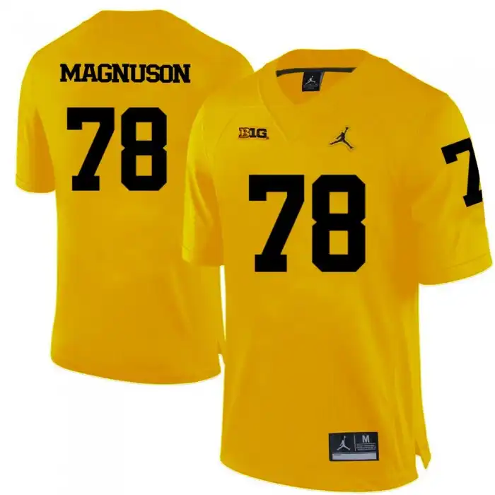 Michigan Wolverines Men's Erik Magnuson #78 Yellow College Football Jersey 2415YATK8