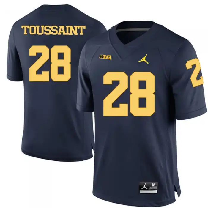 Michigan Wolverines Men's Fitzgerald Toussaint #28 Blue Navy College Football Jersey 2415KDAK5