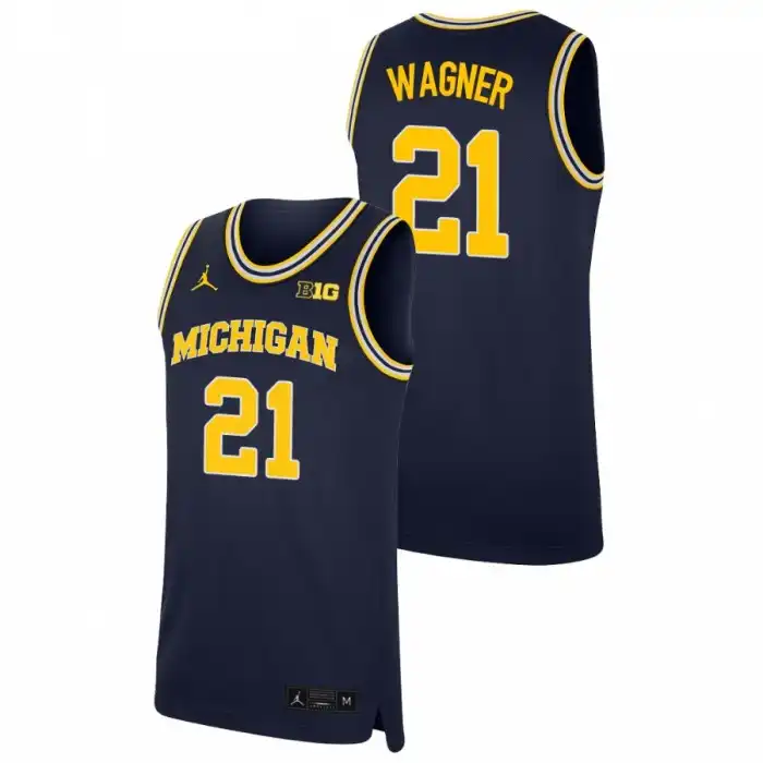 Michigan Wolverines Men's Franz Wagner #21 Replica Navy College Basketball Jersey 2415UVWB4