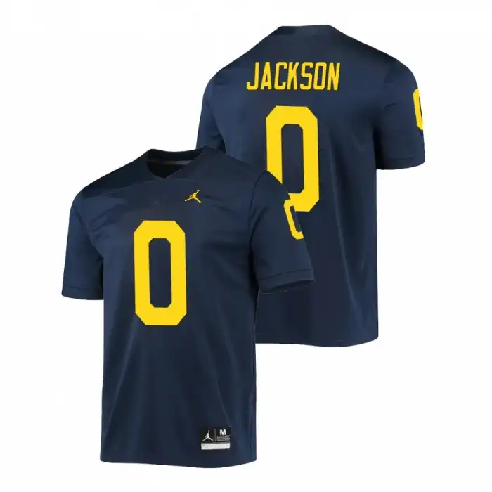 Michigan Wolverines Men's Giles Jackson #0 Game Navy College Football Jersey 2415FWTC2