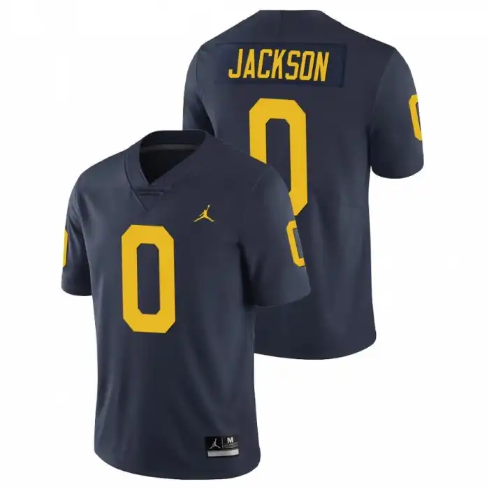 Michigan Wolverines Men's Giles Jackson #0 Limited Navy College Football Jersey 2415MTIQ3