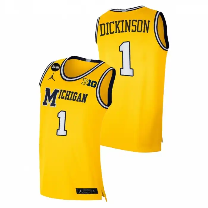 Michigan Wolverines Men's Hunter Dickinson #1 Maize 2022-23 Limited College Basketball Jersey 2415LTCK0