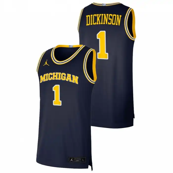 Michigan Wolverines Men's Hunter Dickinson #1 Navy 2021 Swingman Dri-FIT College Basketball Jersey 2415JOTF1