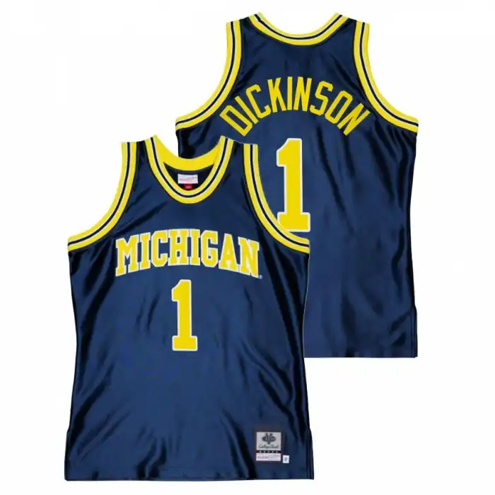 Michigan Wolverines Men's Hunter Dickinson #1 Throwback Navy College Basketball Jersey 2415QUBV2