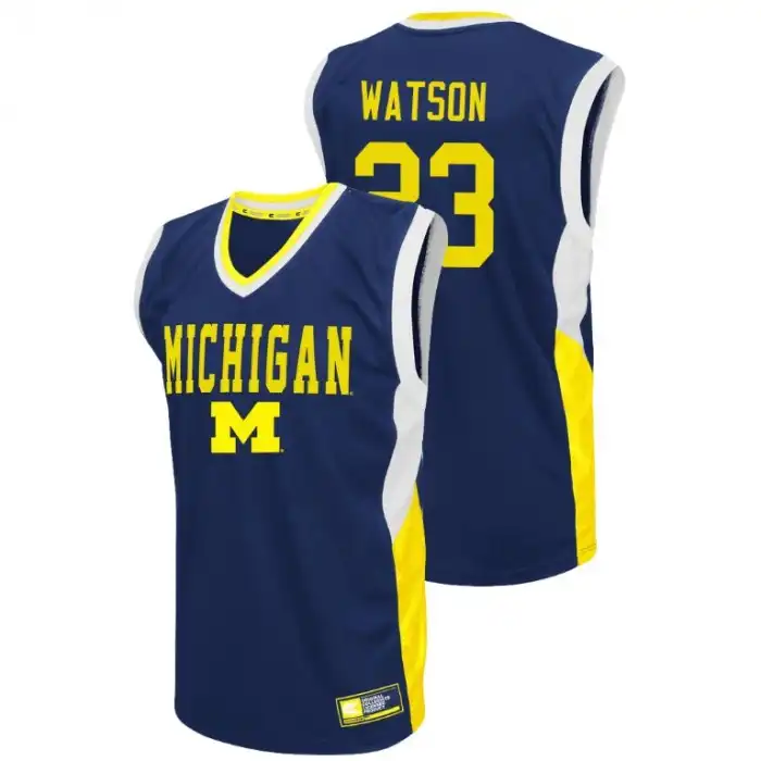 Michigan Wolverines Men's Ibi Watson #23 Fadeaway Blue College Basketball Jersey 2415YFGS4