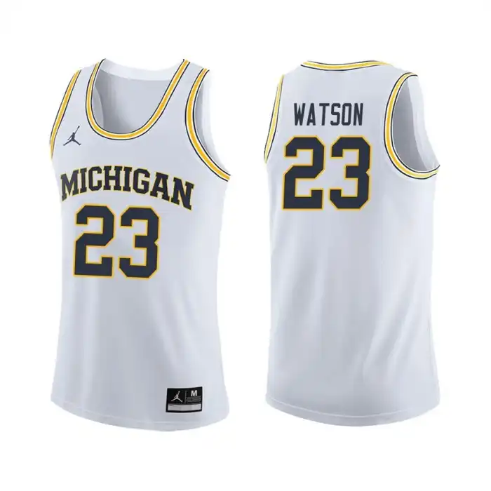 Michigan Wolverines Men's Ibi Watson #23 White College Basketball Jersey 2415UYGA7