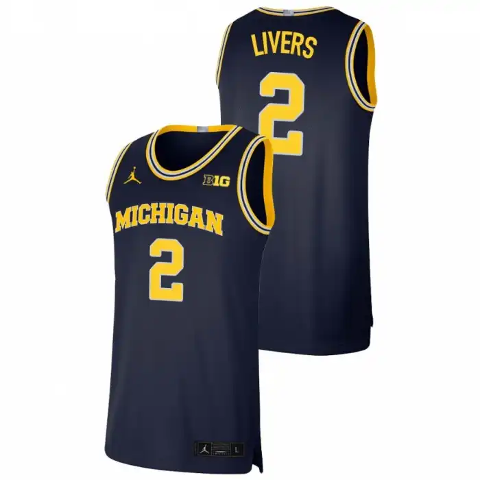 Michigan Wolverines Men's Isaiah Livers #2 Limited Navy College Basketball Jersey 2415MXDU3