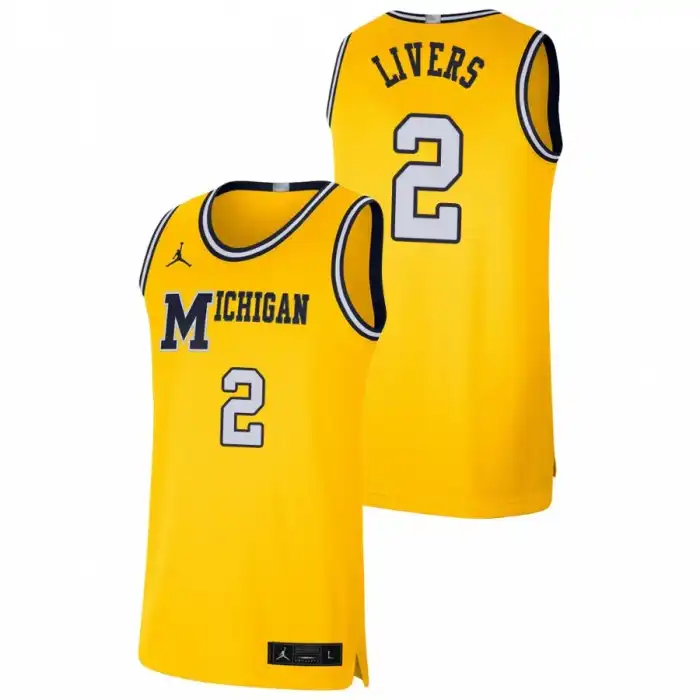 Michigan Wolverines Men's Isaiah Livers #2 Retro Maize Limited College Basketball Jersey 2415FJFY4