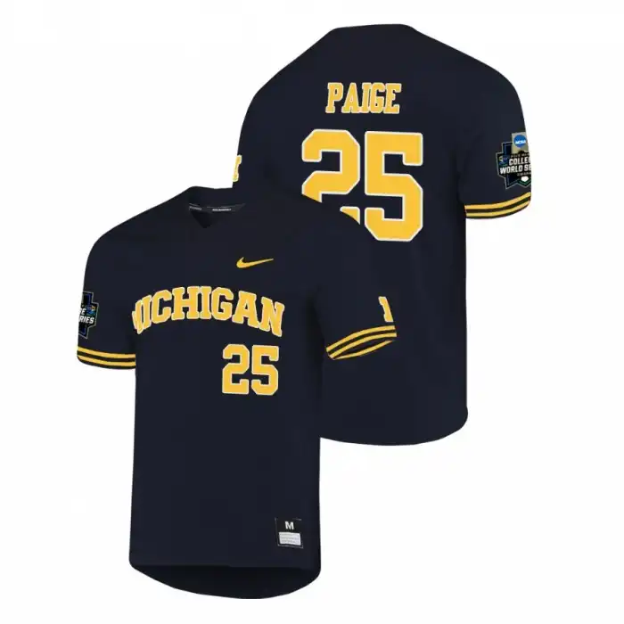 Michigan Wolverines Men's Isaiah Paige #25 World Series 2019 Navy College Baseball Jersey 2415BGHA3