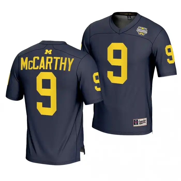 Michigan Wolverines Men's J.J. McCarthy #9 Navy CFBPlayoff 2023 National Champions Lightweight Fashion College Football Jersey 2415KDPY3