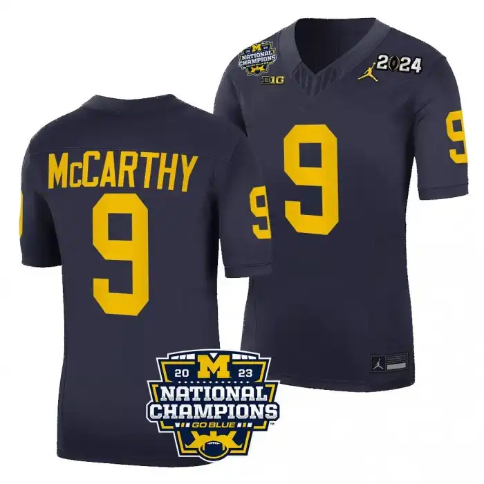 Michigan Wolverines Men's J.J. McCarthy #9 Navy CFBPlayoff 2023 National Champions Limited FUSE College Football Jersey 2415ZPUB0