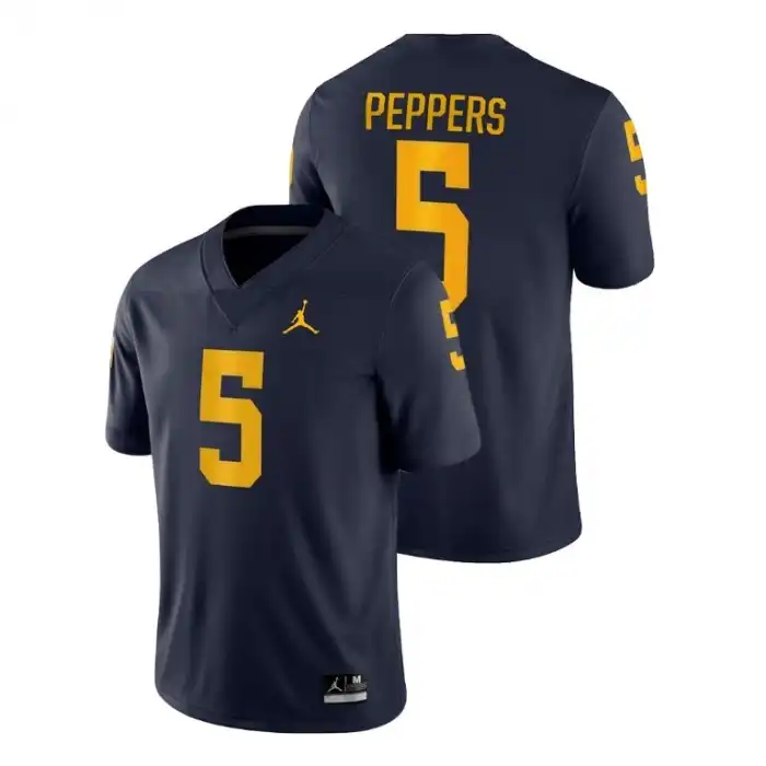 Michigan Wolverines Men's Jabrill Peppers #5 Game Navy College Football Jersey 2415DJZQ3