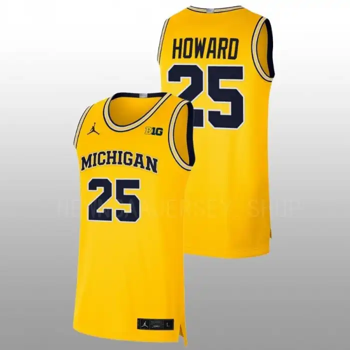 Michigan Wolverines Men's Jace Howard #25 Maize 2022-23 Limited College Basketball Jersey 2415FHAS0