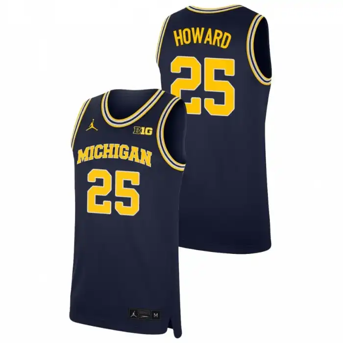 Michigan Wolverines Men's Jace Howard #25 Replica Navy College Basketball Jersey 2415PHTB4