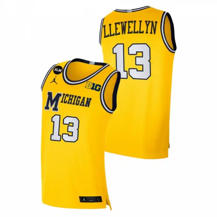 Michigan Wolverines Men's Jaelin Llewellyn #13 Maize 2022-23 Limited College Basketball Jersey 2415QOLK6