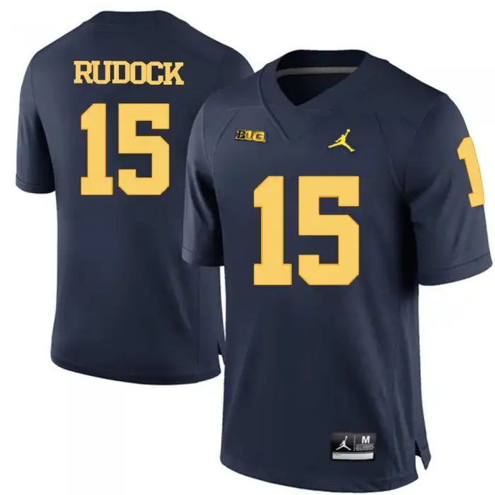 Michigan Wolverines Men's Jake Rudock #15 Blue Navy College Football Jersey 2415BMNB7