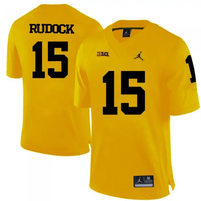 Michigan Wolverines Men's Jake Rudock #15 Yellow College Football Jersey 2415EMUM7