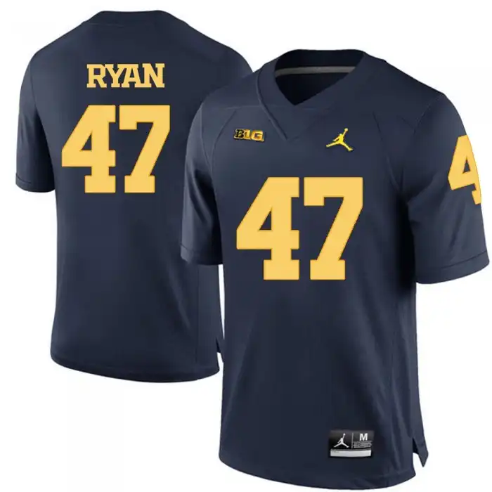 Michigan Wolverines Men's Jake Ryan #47 Blue Navy College Football Jersey 2415FQVE0