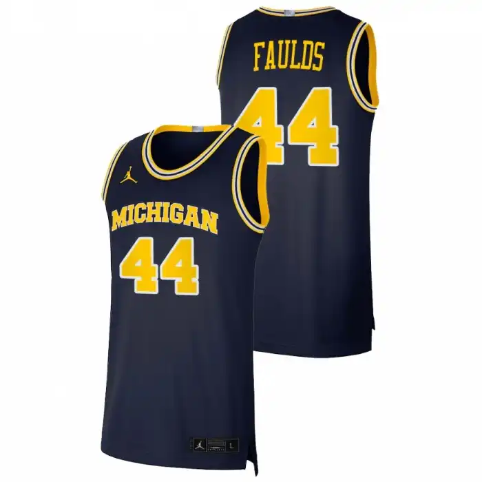 Michigan Wolverines Men's Jaron Faulds #44 Navy 2021 Swingman Dri-FIT College Basketball Jersey 2415ZLRQ1