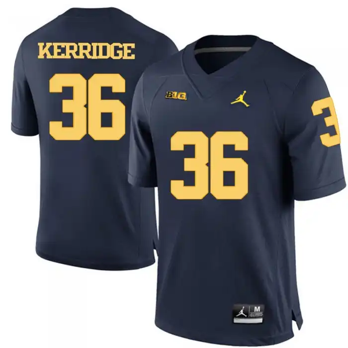 Michigan Wolverines Men's Joe Kerridge #36 Blue Navy College Football Jersey 2415XZHF1