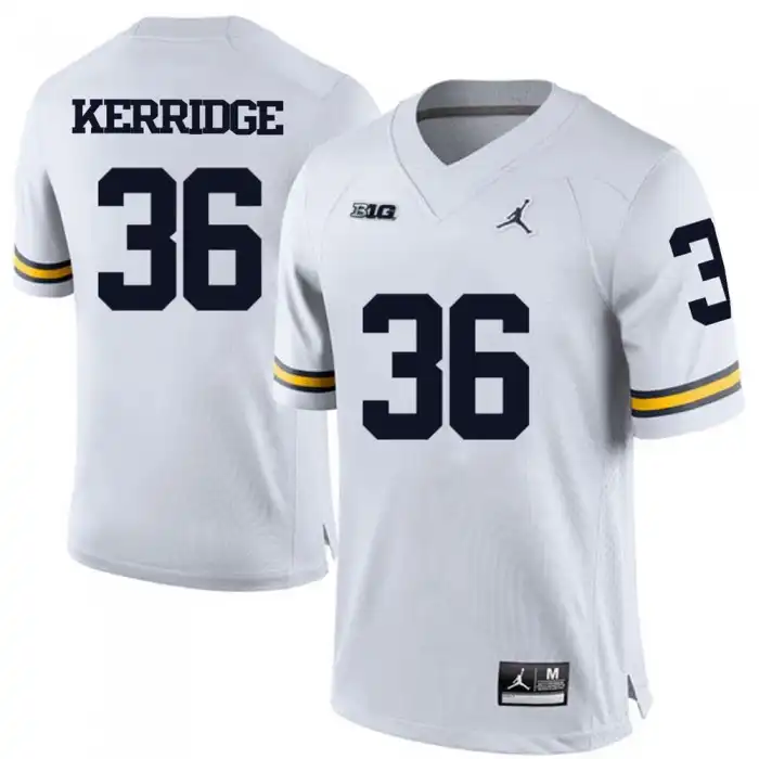 Michigan Wolverines Men's Joe Kerridge #36 White College Football Jersey 2415QQIY6