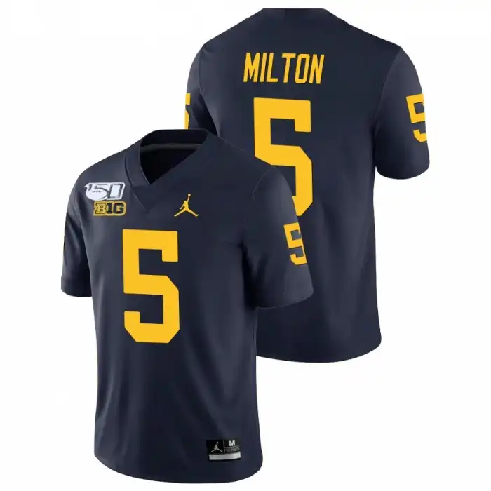 Michigan Wolverines Men's Joe Milton #5 Alumni Navy Game Player College Football Jersey 2415UNKV7