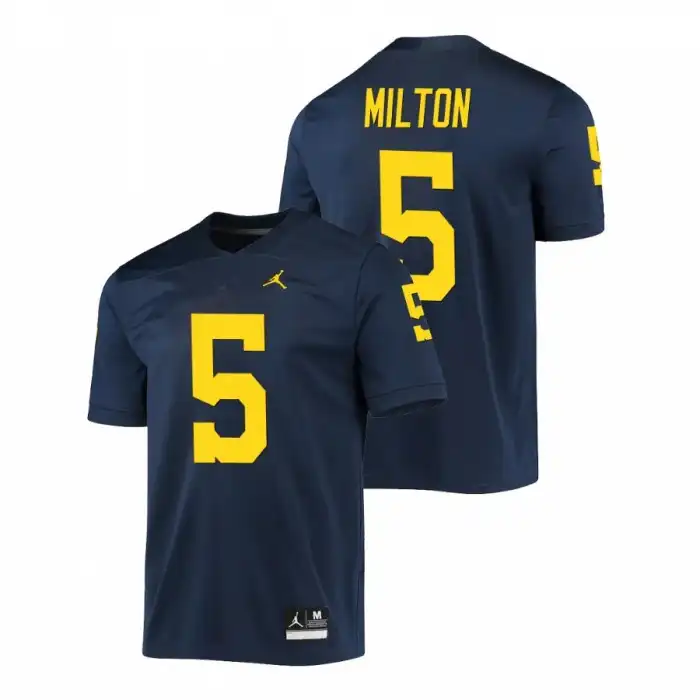 Michigan Wolverines Men's Joe Milton #5 Game Navy College Football Jersey 2415LPKE3