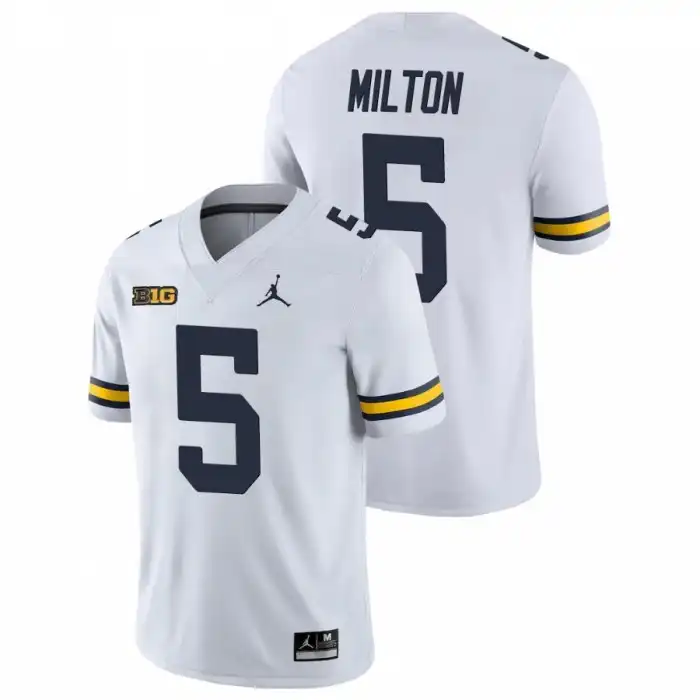 Michigan Wolverines Men's Joe Milton #5 Game White College Football Jersey 2415DCBN2