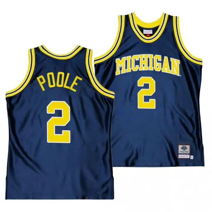 Michigan Wolverines Men's Jordan Poole #2 Alumni Throwback Navy College Basketball Jersey 2415VNQT8