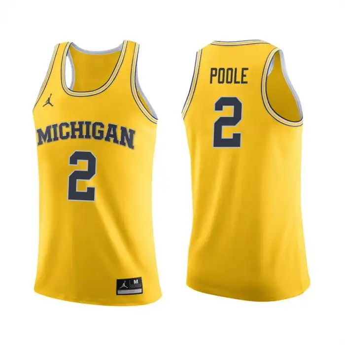 Michigan Wolverines Men's Jordan Poole #2 Maize College Basketball Jersey 2415LDZS7