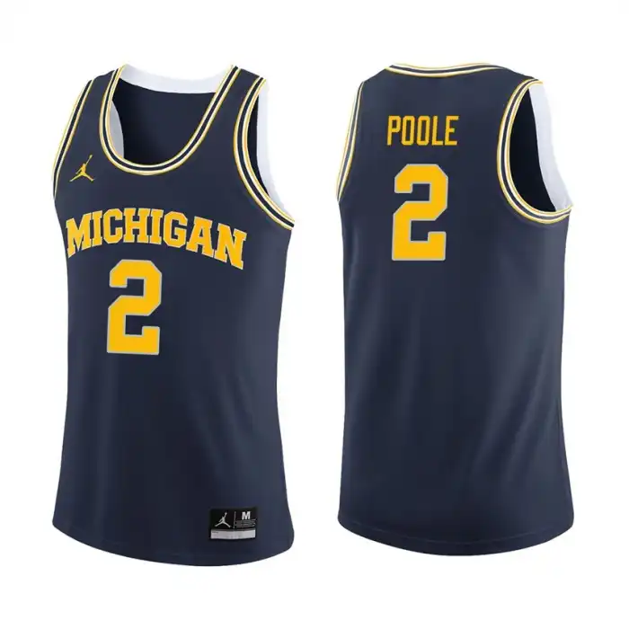 Michigan Wolverines Men's Jordan Poole #2 Navy College Basketball Jersey 2415SBKH2