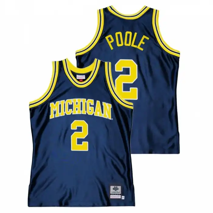 Michigan Wolverines Men's Jordan Poole #2 Throwback Navy Alumni College Basketball Jersey 2415QCBZ3